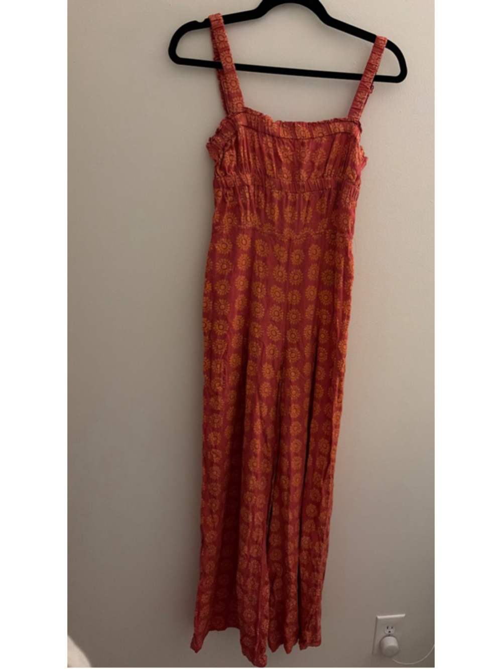 Women's Ecote Red Orange Floral Jumpsuit XSP